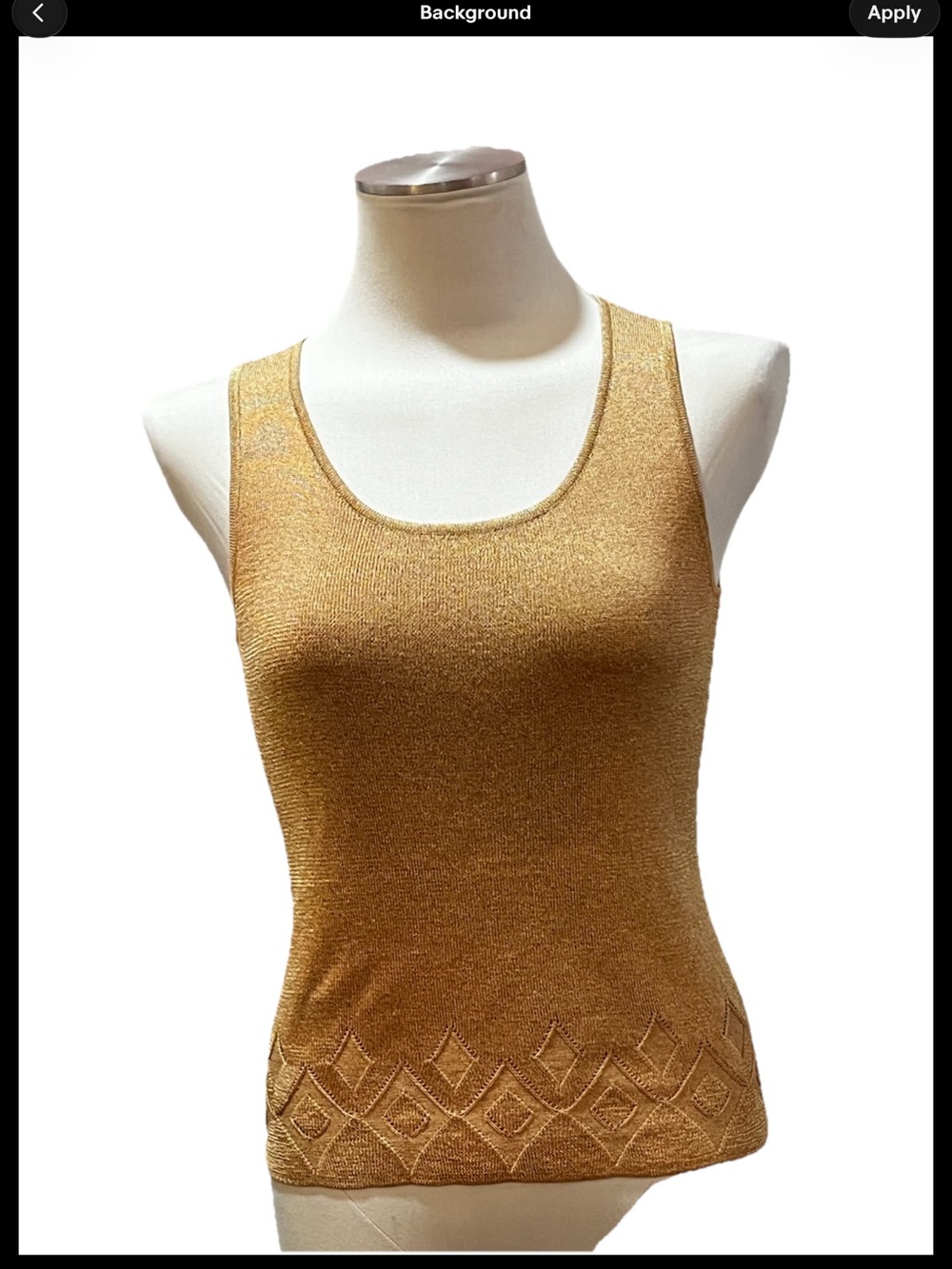 Ann Taylor Gold Metallic Knit Tank